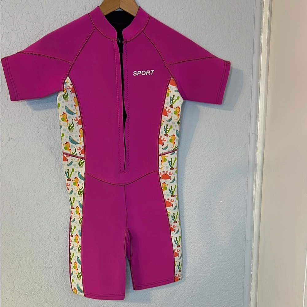 Sport Pink and White Rashguard Swimwear